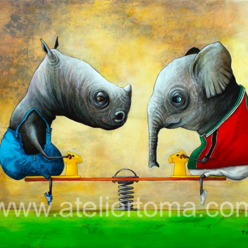 Equilibre Pachydermique - 2024 - 100x120 cm