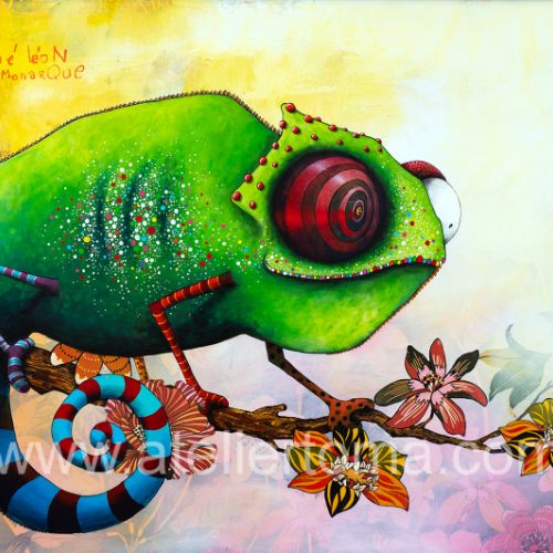 Le Caméléon et le Monarque - 2024 - 90x130 cm