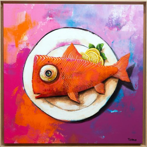 Saumon aux Citrons - 2024 - 90x90 cm