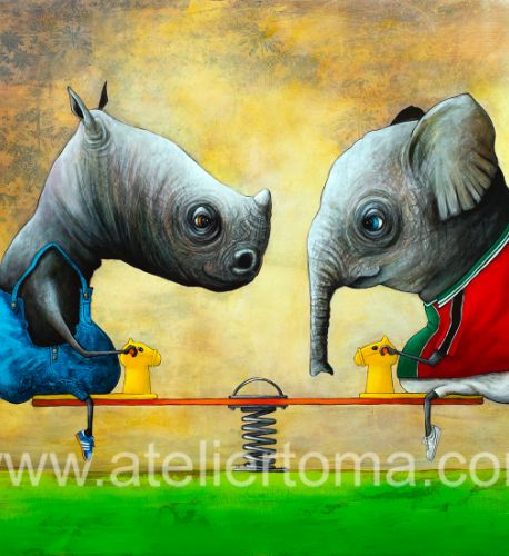 Equilibre Pachydermique - 2024 - 100x120 cm